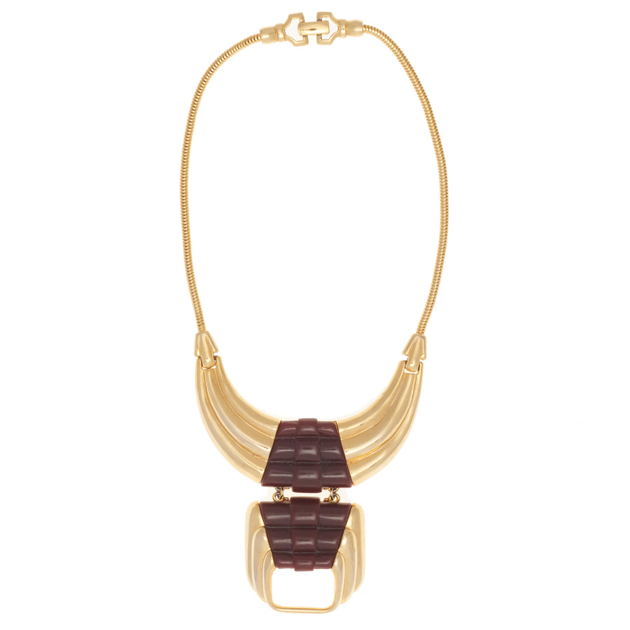 CASTLECLIFF MODERN: CARVED RESIN COLLAR NECKLACE